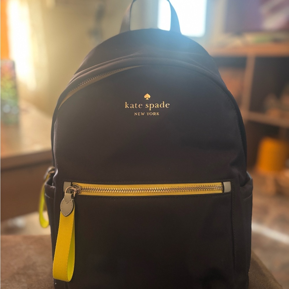 KATE SPADE CHELSEA NYLON MEDIUM BACKPACK NAVY BLUE TOTE BAG PURSE TRAVEL CARRYAL